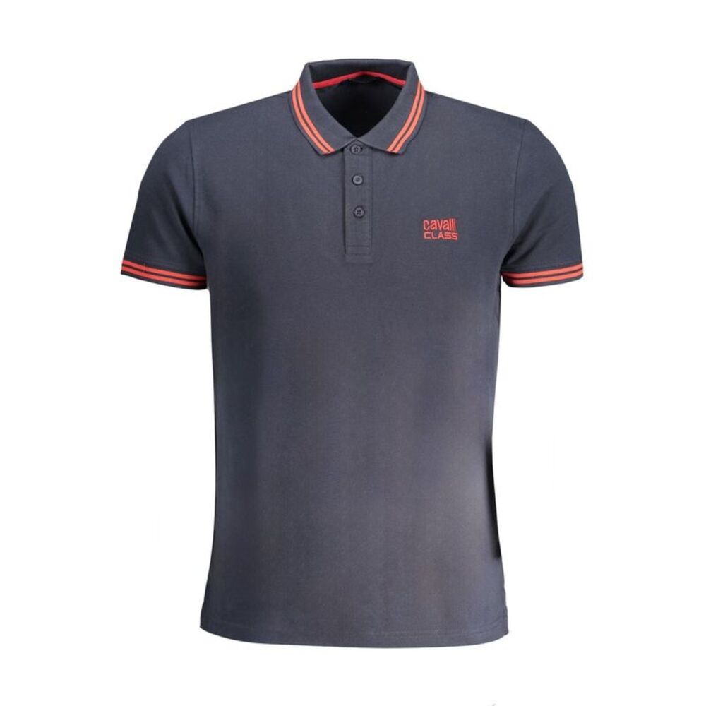 Cavalli Class Blue Cotton Men Polo Men's Shirt